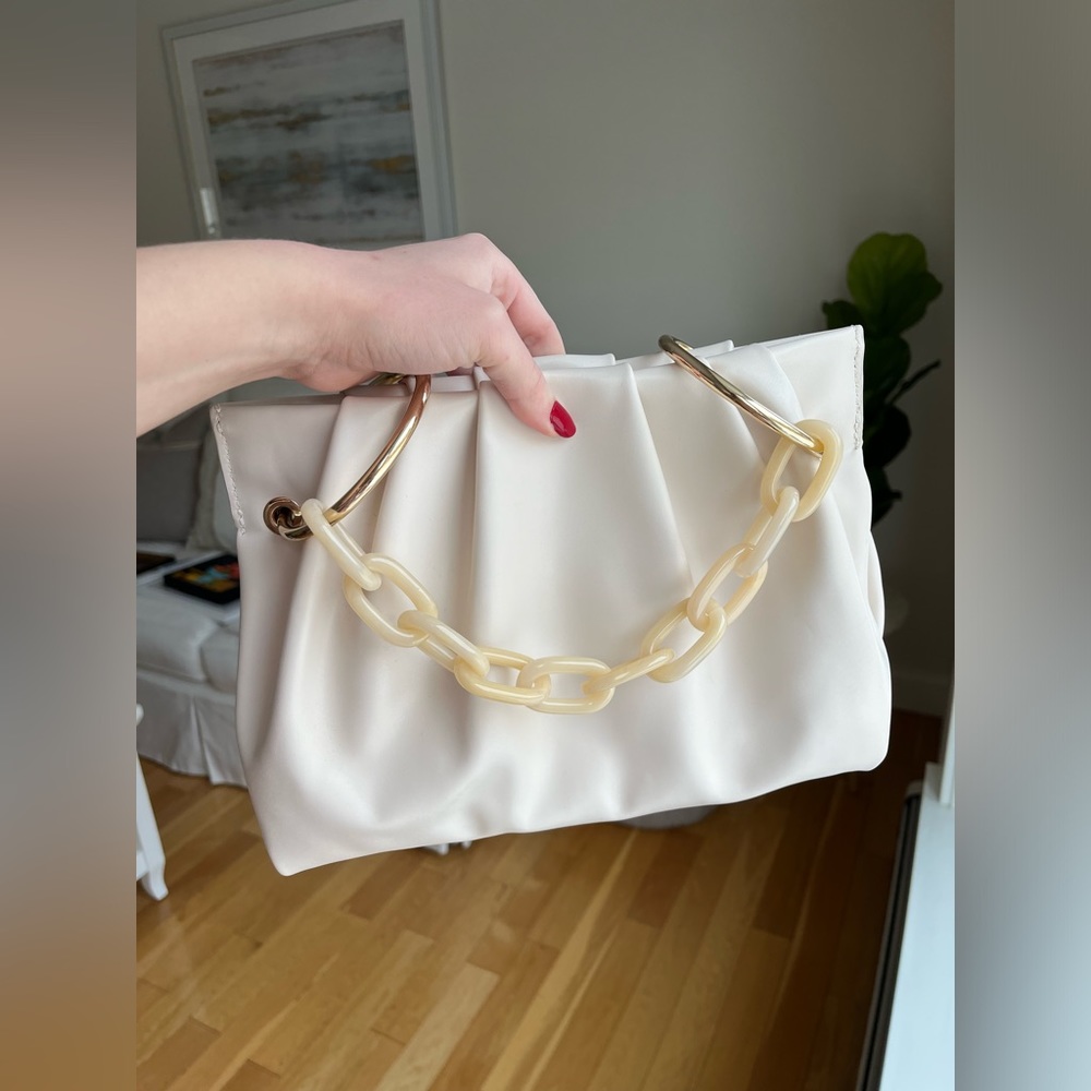 House of Want Vegan Chill Framed Clutch Ivory